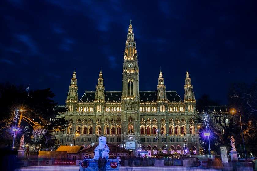 Vienna City Hall at Night