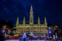 Vienna City Hall at Night